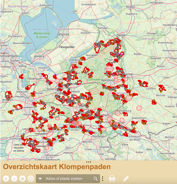 Routekaart Klompenpaden