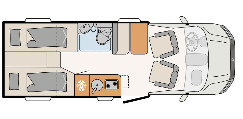 Dethleffs Globebus Performance 4x4 plattegrond