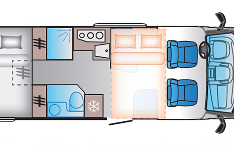 Plattegrond Sun Living S 72SP